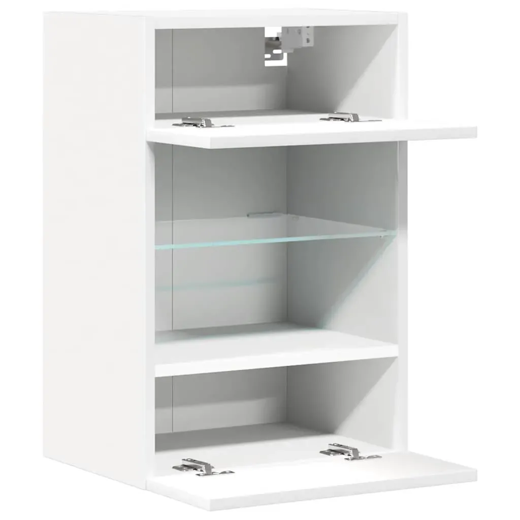 Wall Cabinets with LED Lights for TV 2 pcs White 40x30x60.5 cm Price