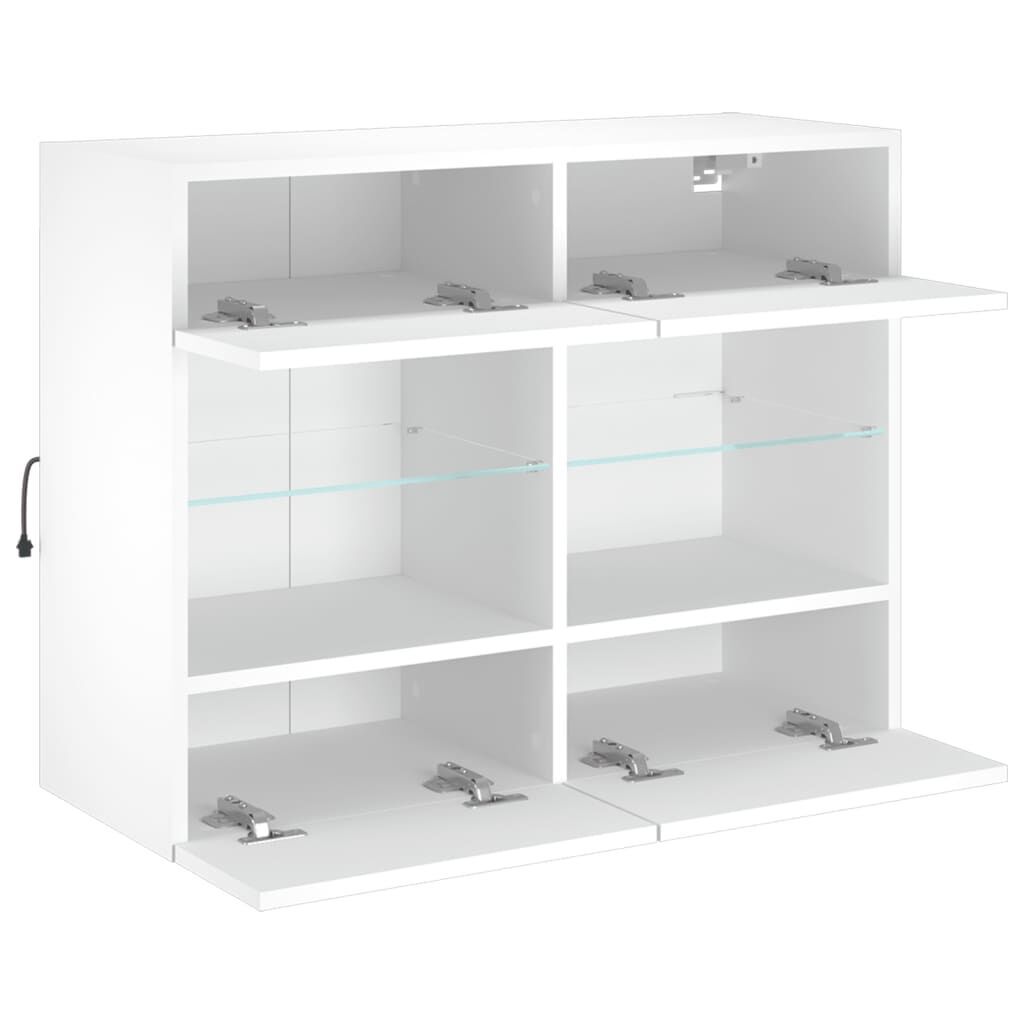 TV Wall Cabinet with LED Lights White 78.5x30x60.5 cm Price