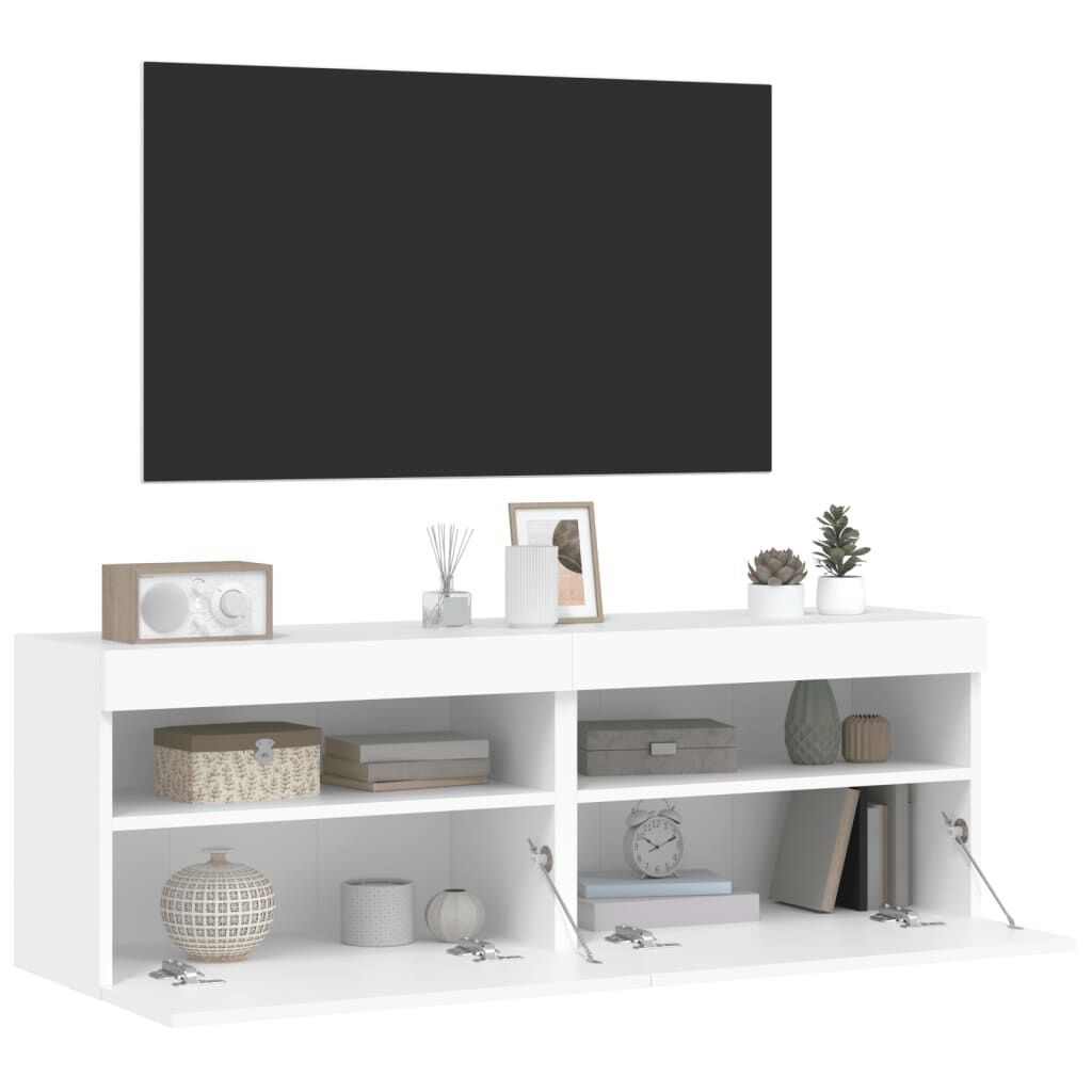 TV Wall Cabinets with LED Lights 2 pcs White 60x30x40 cm Price