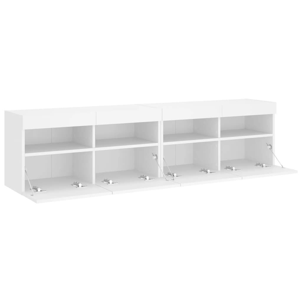 TV Wall Cabinets with LED Lights 2 pcs White 80x30x40 cm Price