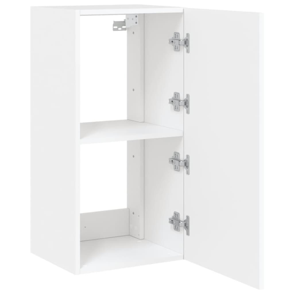 TV Wall Cabinet with LED Lights White 40.5x35x80 cm Price