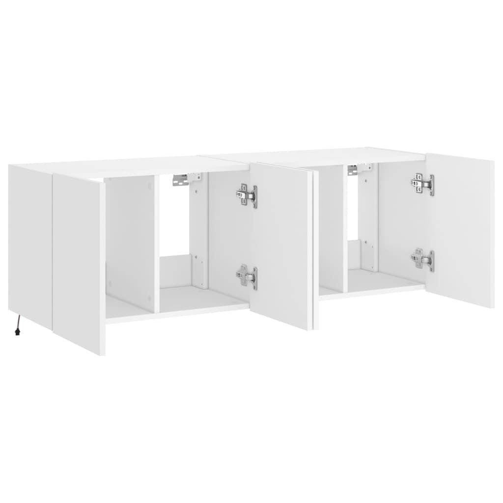 TV Wall Cabinets with LED Lights 2 pcs White 60x35x41 cm Price