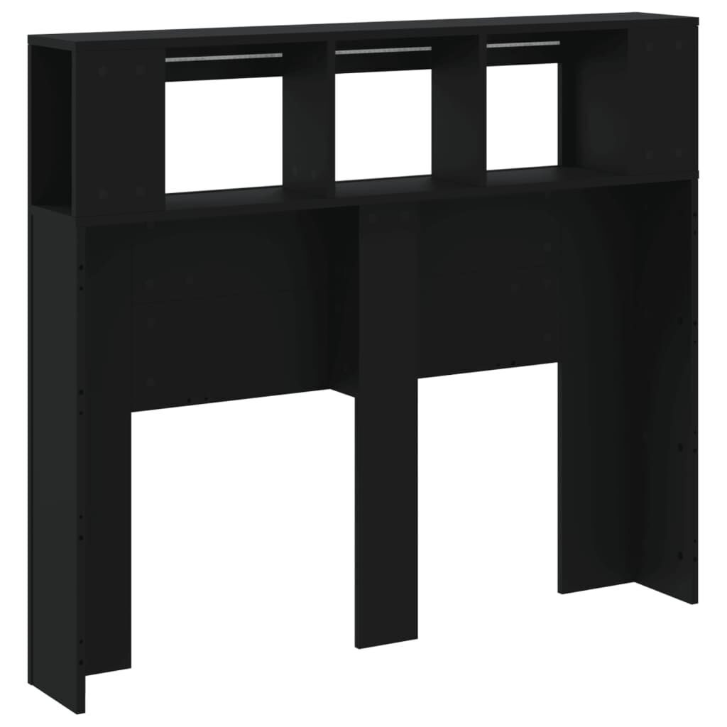 LED Headboard Black 120 cm Engineered Wood Price