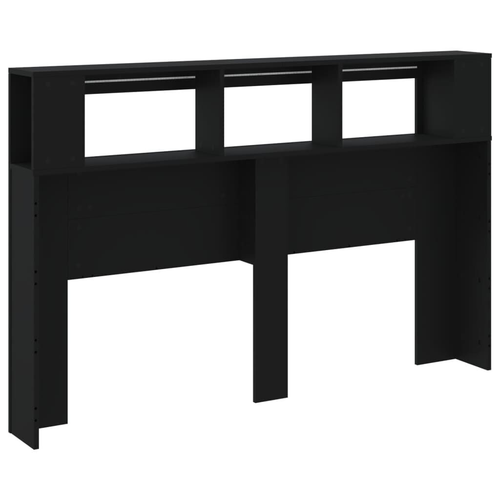 LED Headboard Black 160 cm Engineered Wood Price