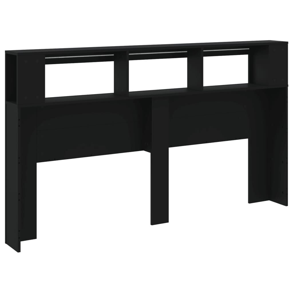LED Headboard Black 180x18.5x103.5 cm Engineered Wood Price