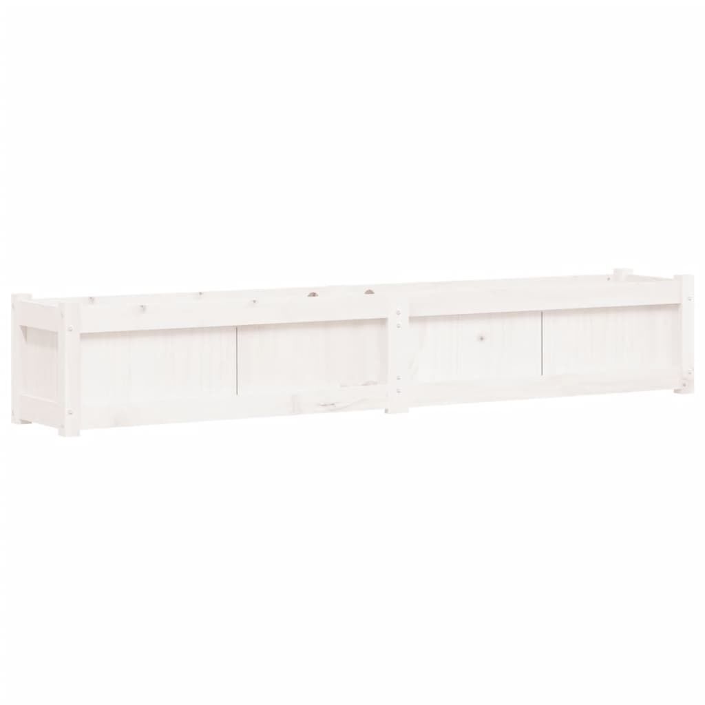 Garden Planters 2 pcs White Solid Wood Pine Price