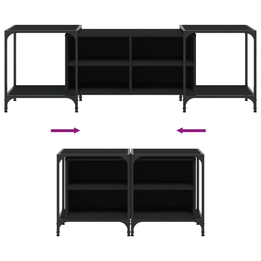 TV Cabinet Black 153x37x50 cm Engineered Wood Price