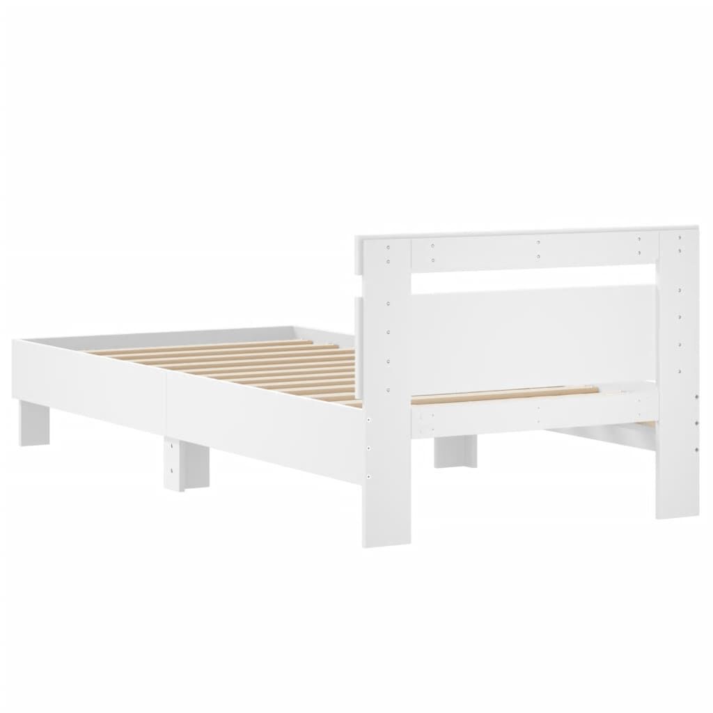 Bed Frame without Mattress with Headboard White 90x190 cm Price