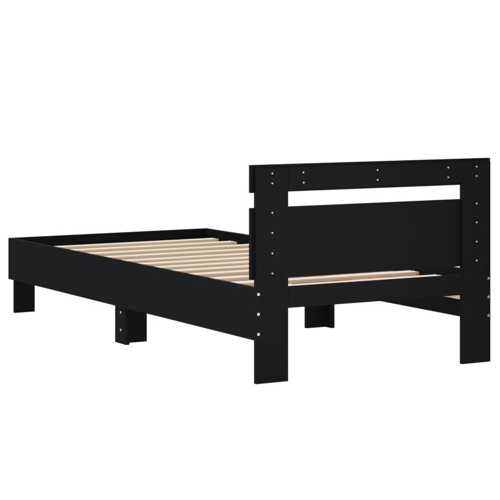 Bed Frame without Mattress with Headboard Black 90x190 cm Price