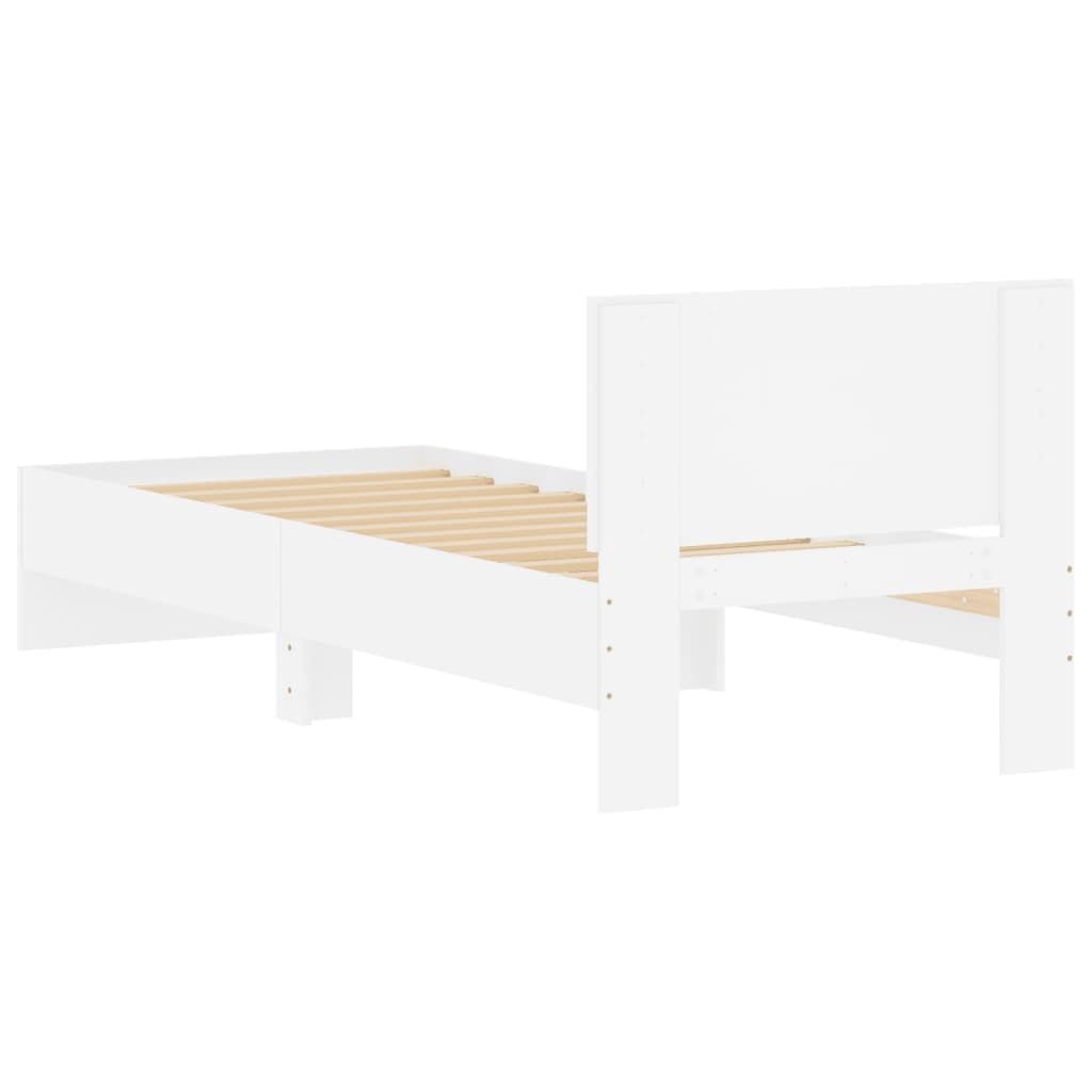 Bed Frame without Mattress with Headboard White 90x190 cm Price