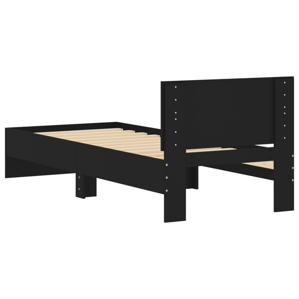 Bed Frame without Mattress with Headboard Black 90x190 cm Price