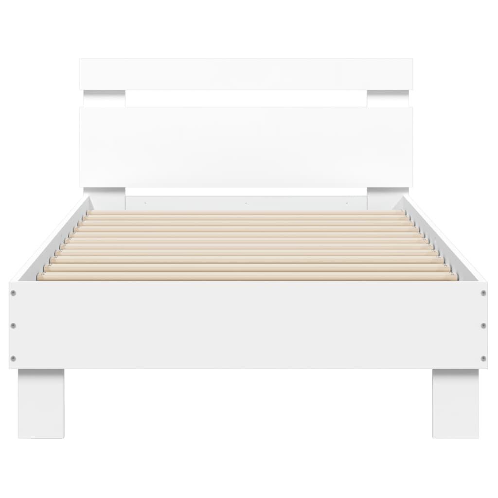 Bed Frame without Mattress with LED Lights White 90x190 cm Price