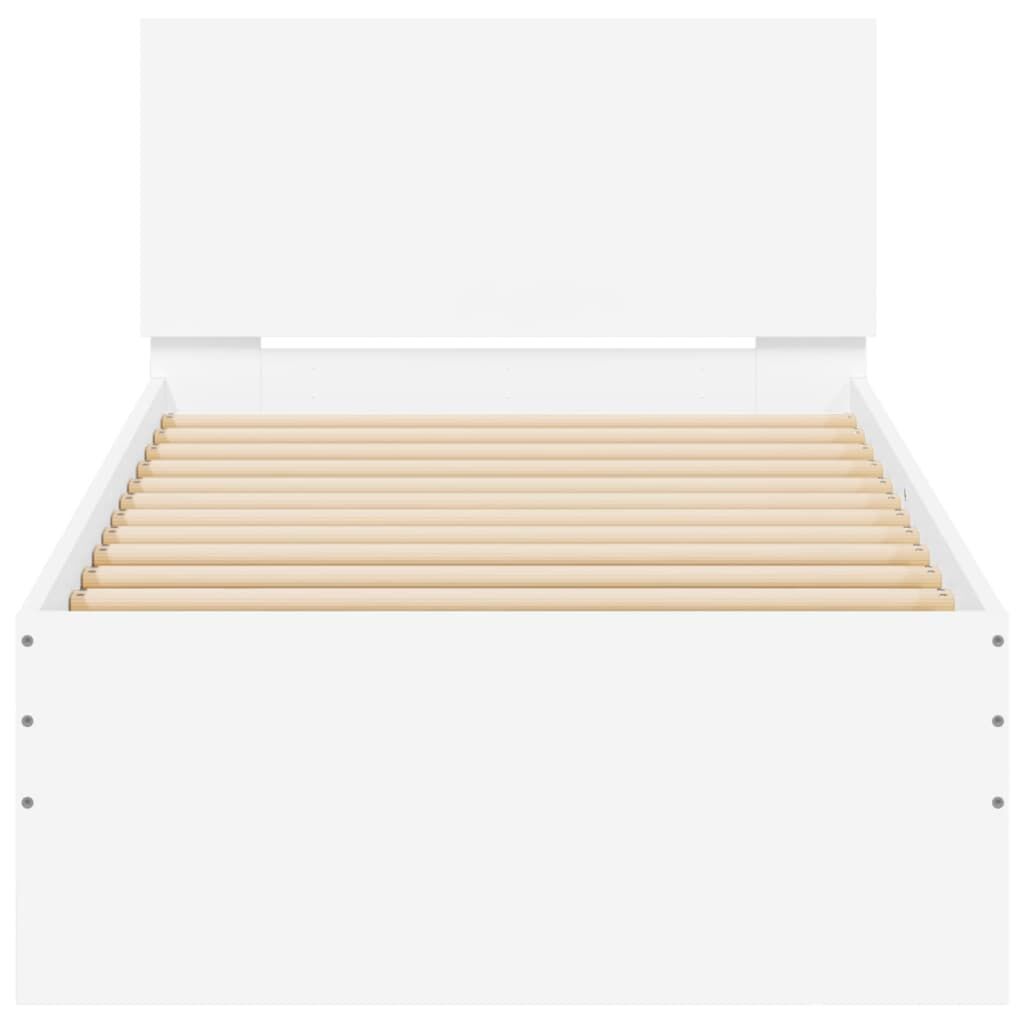 Bed Frame without Mattress with LED Lights White 90x190 cm Price