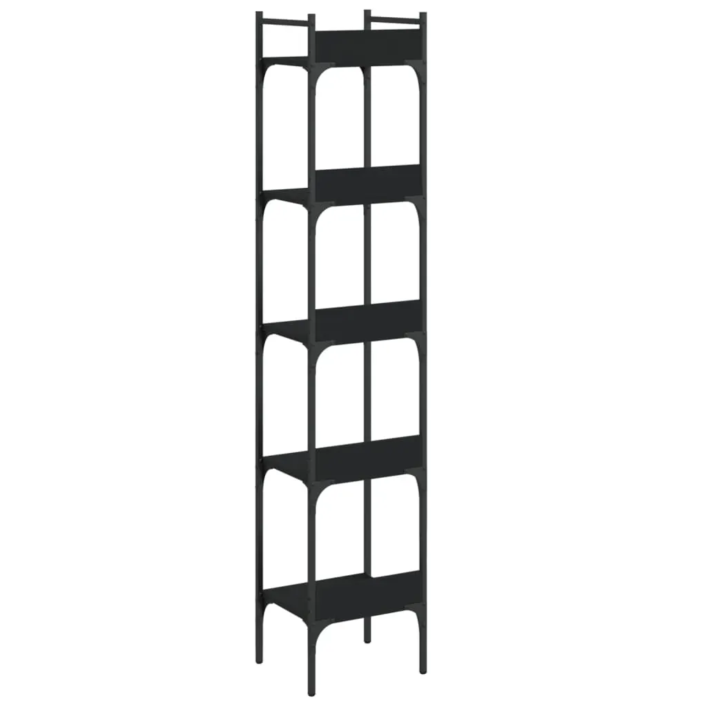 Bookshelf 5-Tier Black 35x30x174 cm Engineered Wood Price