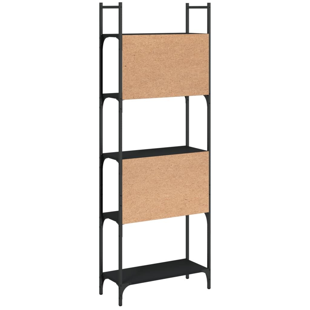 Bookshelf 5-Tier Black 60.5x24x166.5 cm Engineered Wood Price