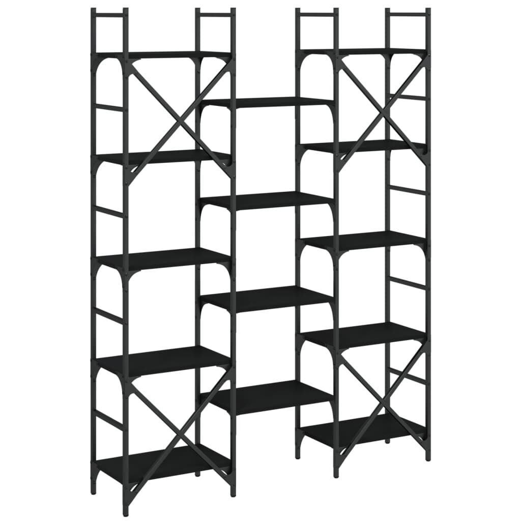 Bookshelf Black 127.5x28.5x172.5 cm Engineered Wood Price