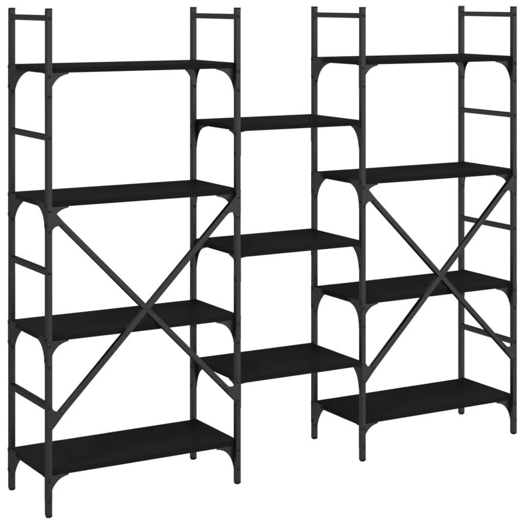 Bookshelf Black 160x28.5x136.5 cm Engineered Wood Price