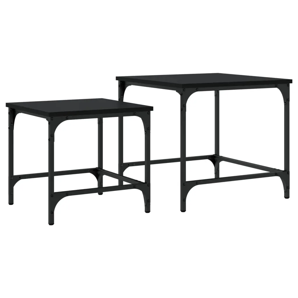 Nesting Coffee Tables 2 pcs Black Engineered Wood Price