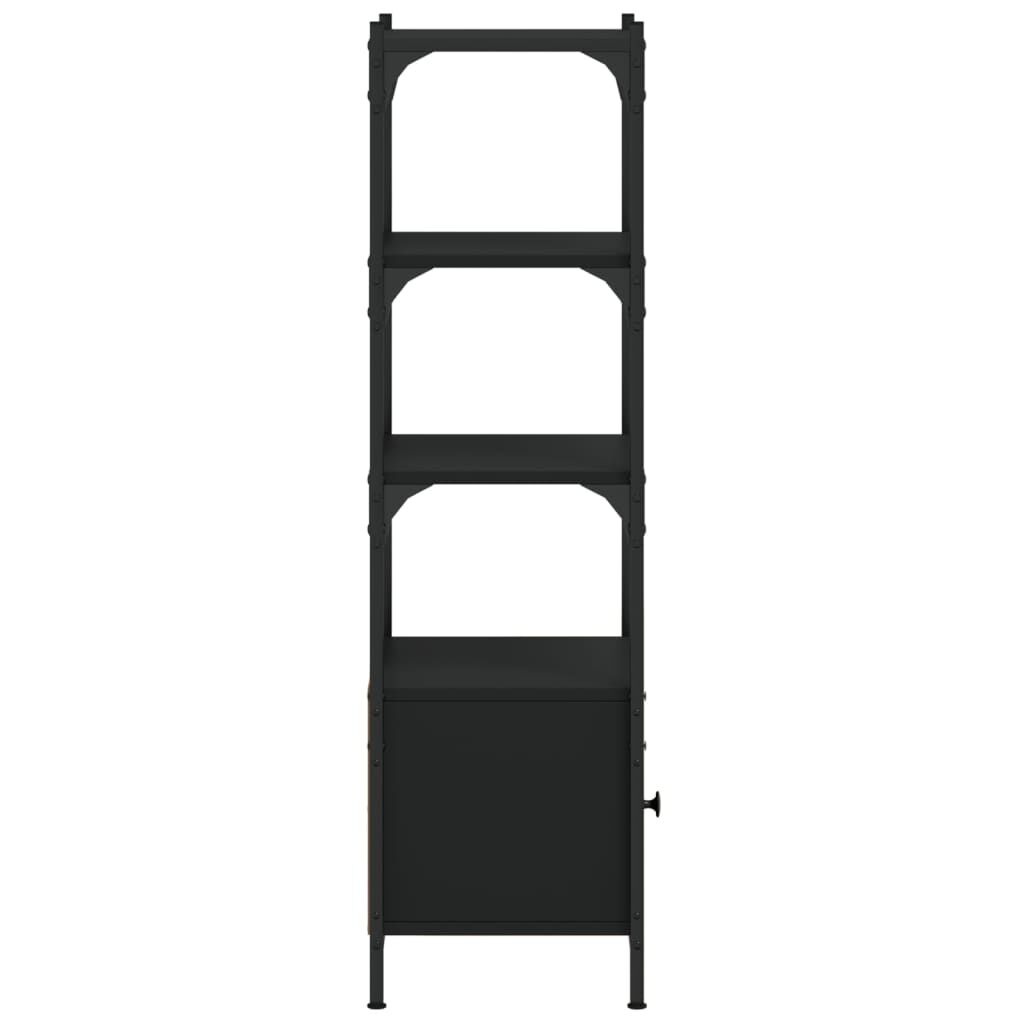 Bookcase 3-Tier Black 41x30x109.5 cm Engineered Wood Price