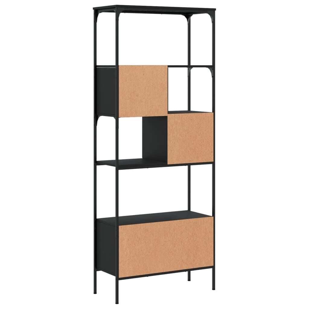 Bookcase 5-Tier Black 76x33x188.5 cm Engineered Wood Price