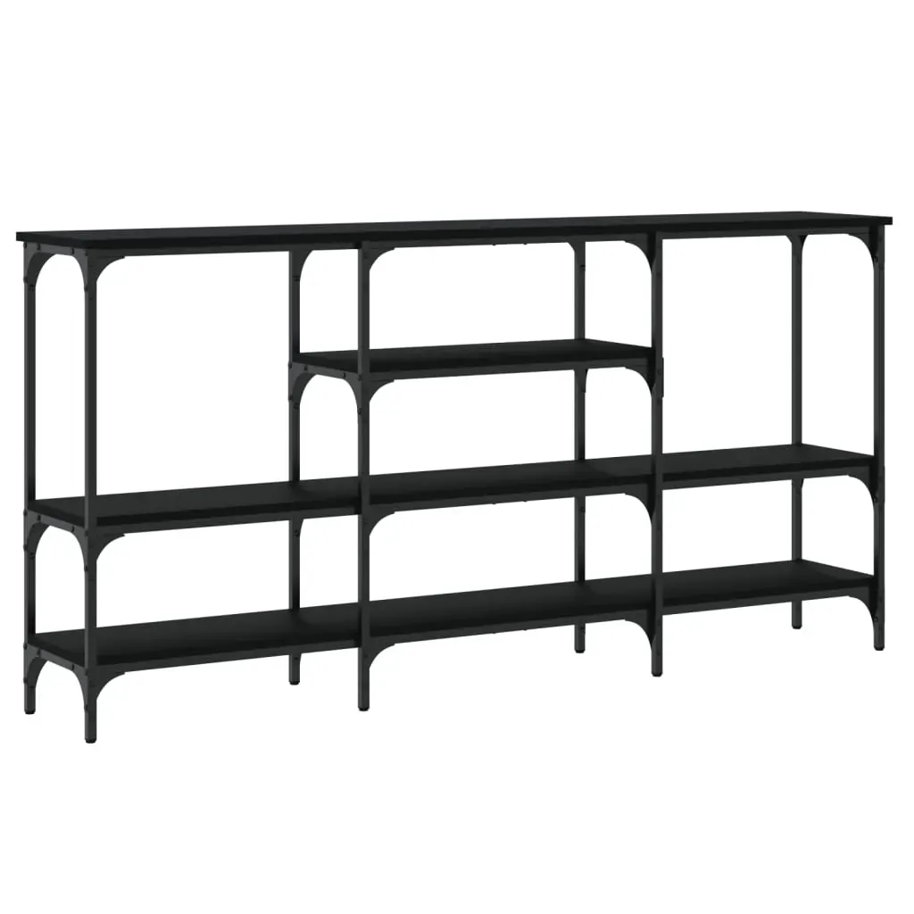 Console Table Black 160x29x80 cm Engineered Wood Price