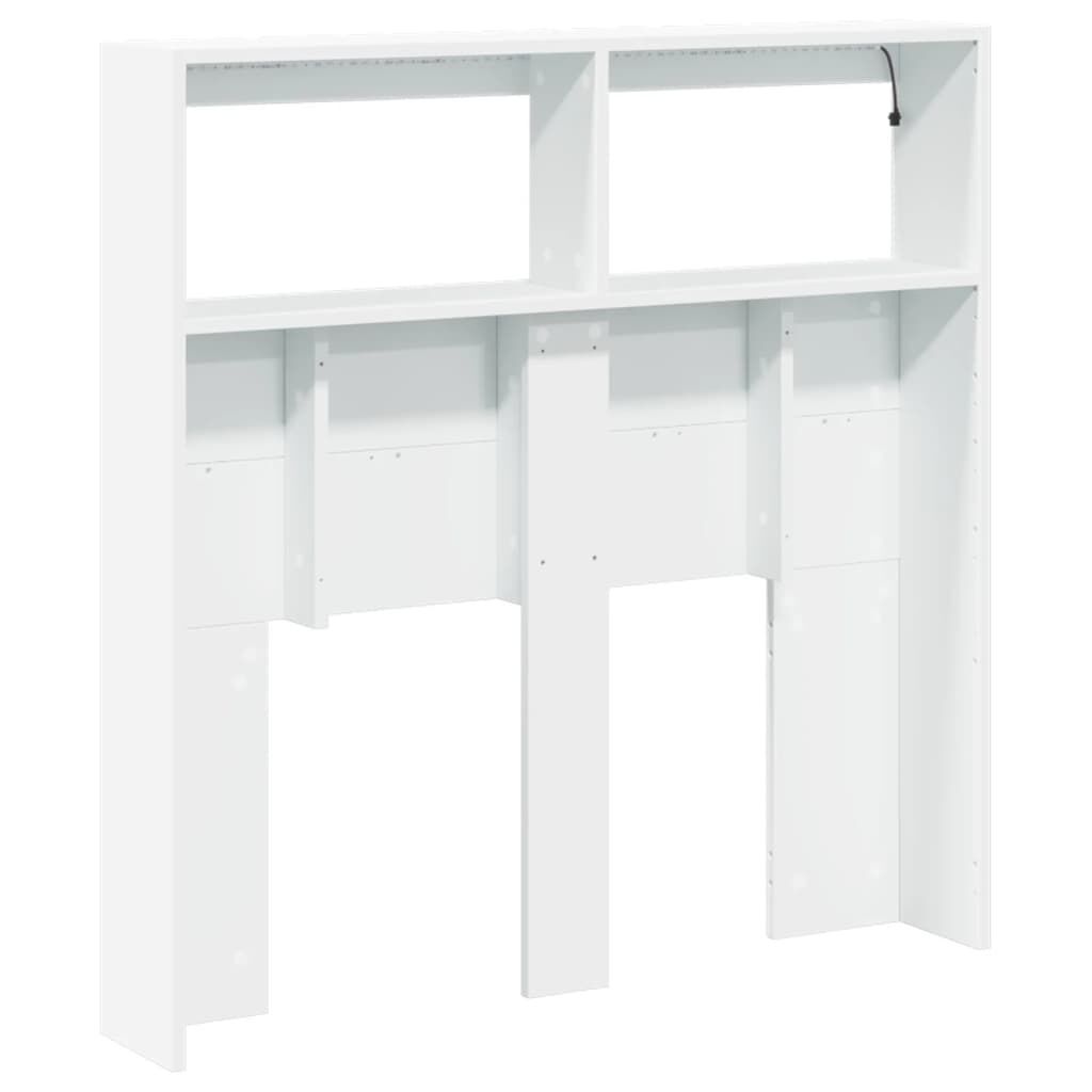 Headboard Cabinet with LED White 100 cm Price