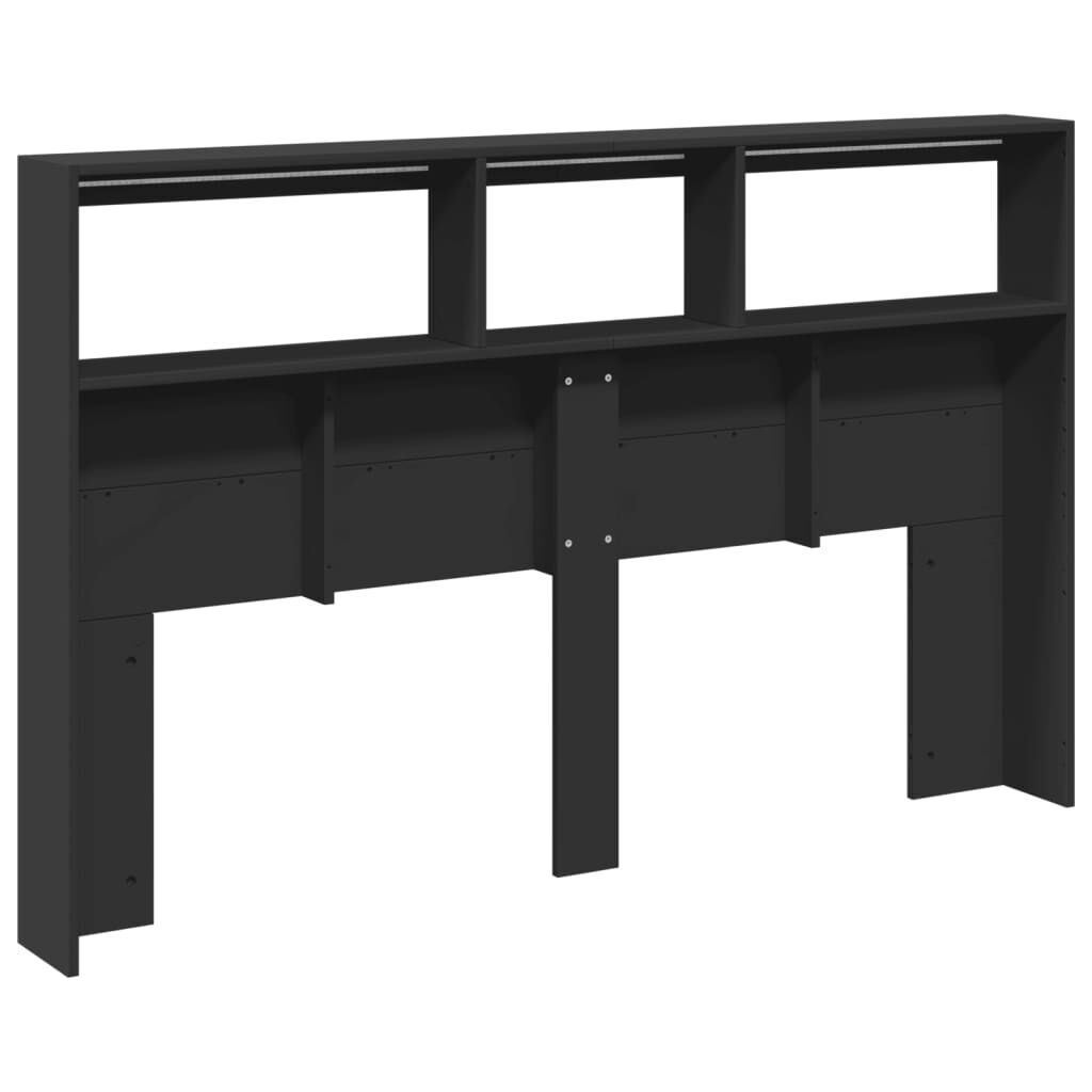 Headboard Cabinet with LED Black 160x17x102 cm Price
