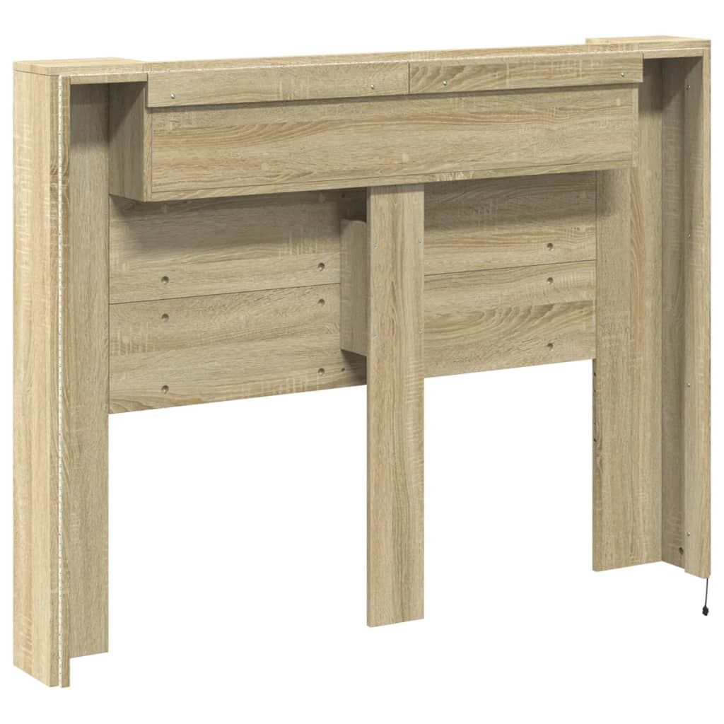Headboard Cabinet with LED Sonoma Oak 140 cm Price