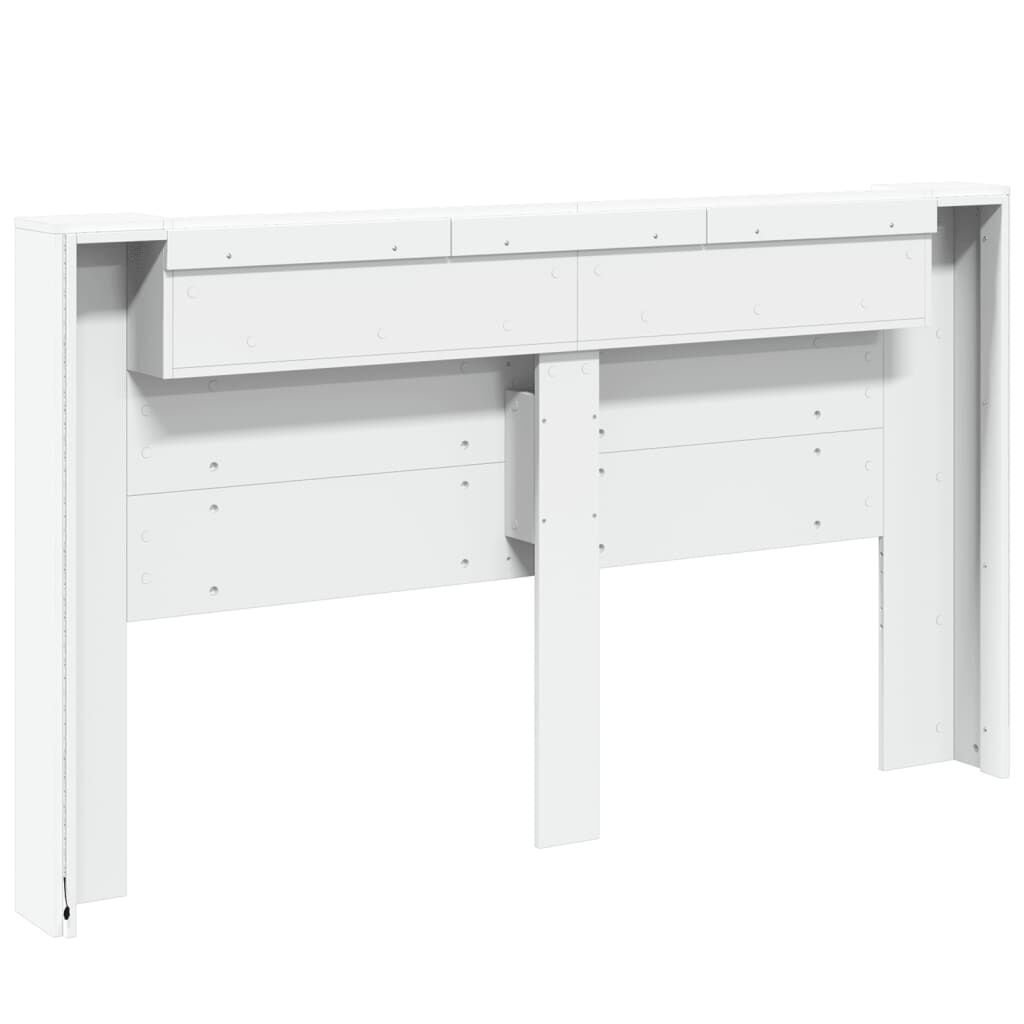 Headboard Cabinet with LED White 180x16.5x103.5 cm Price