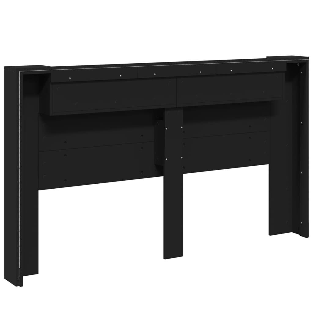 Headboard Cabinet with LED Black 180 cm Price
