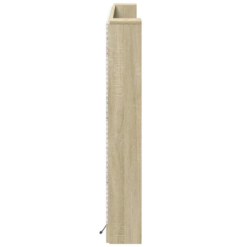 Headboard Cabinet with LED Sonoma Oak 180 cm Price
