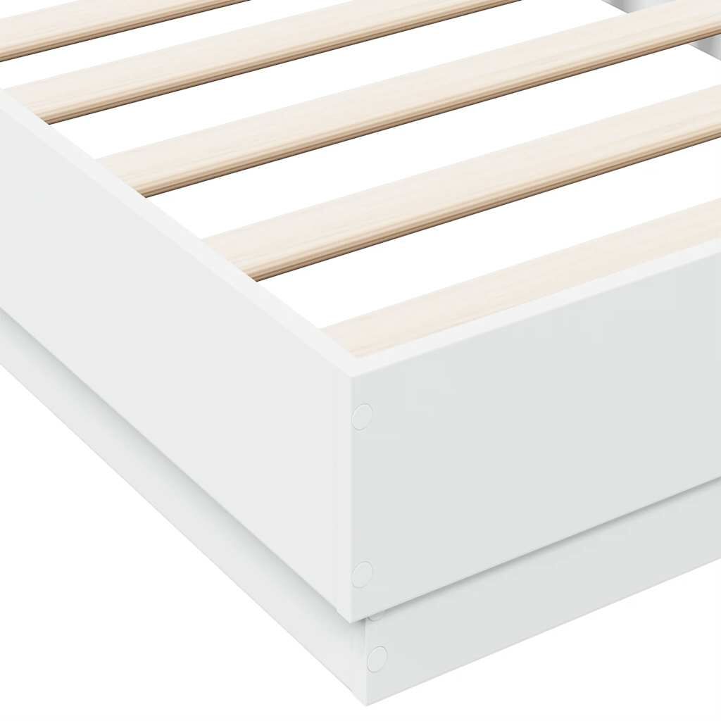 Bed Frame without Mattress White 90x190 cm Engineered Wood Price