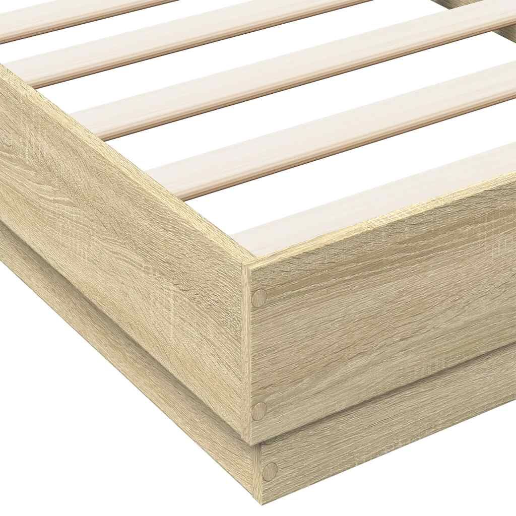 Bed Frame without Mattress Sonoma Oak 90x190 cm Engineered Wood Price