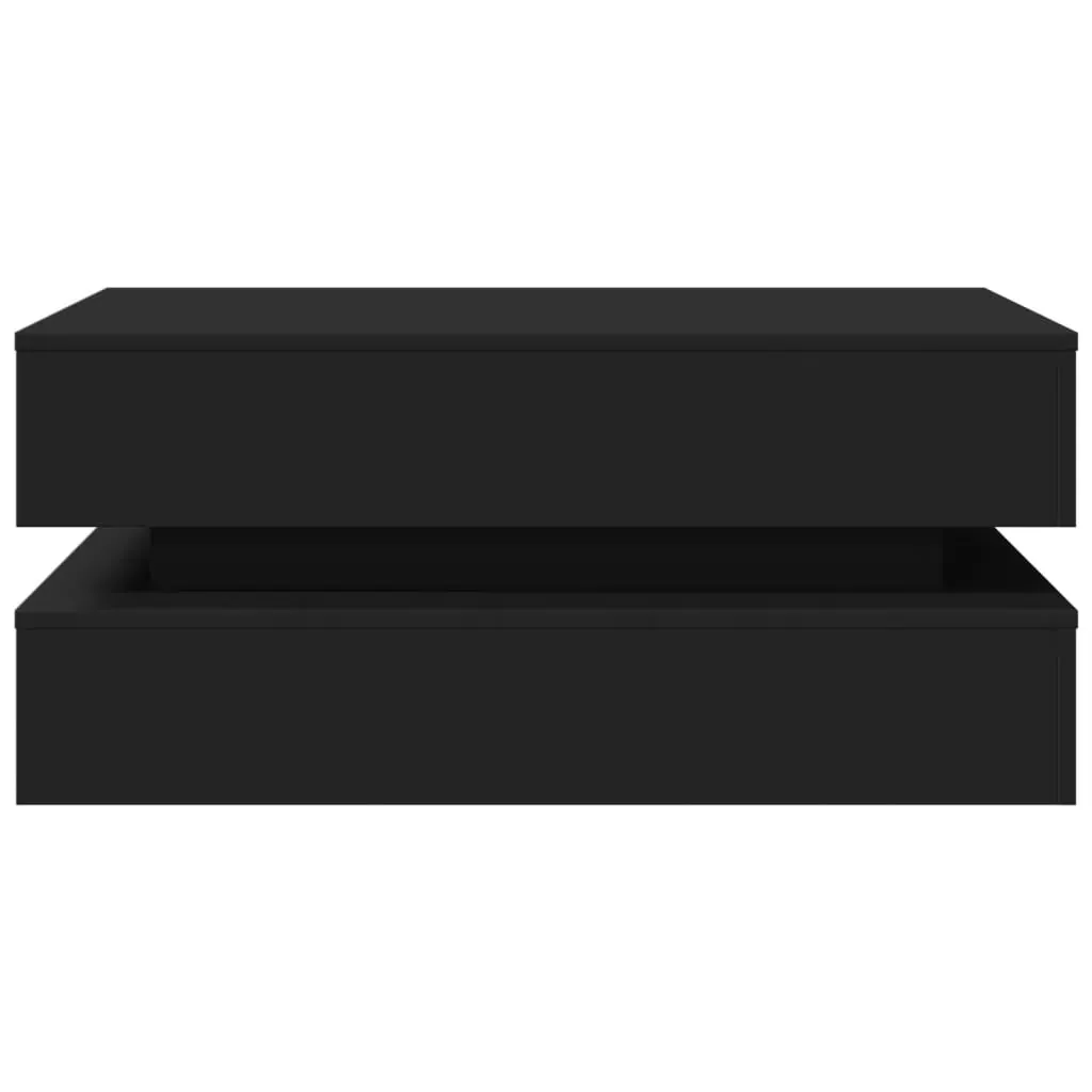Coffee Table with LED Lights Black 90x50x40 cm Price