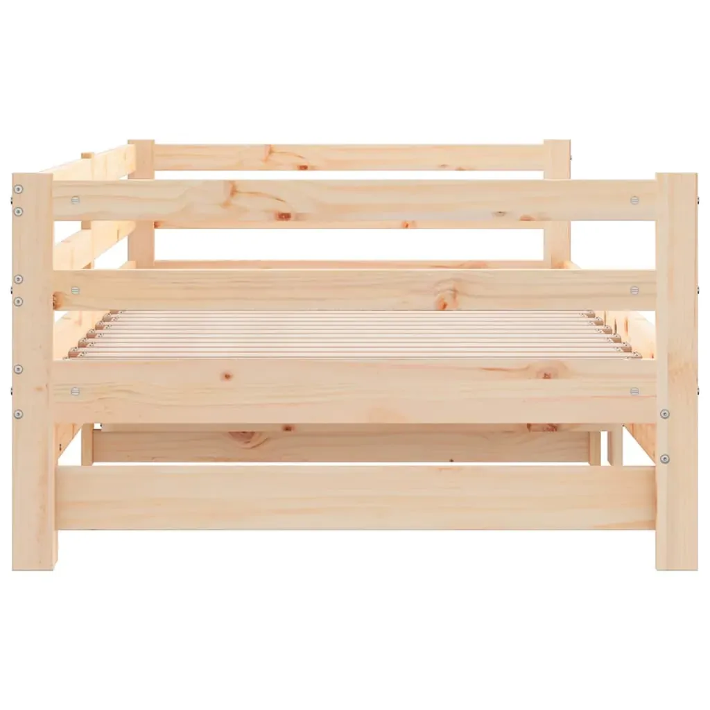 Day Bed with Trundle without Mattress 90x190 cm Solid Wood Price
