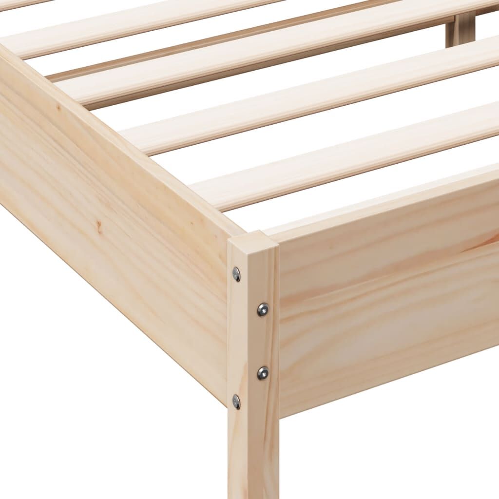Bed Frame without Mattress 135x190 cm Solid Wood Pine Price