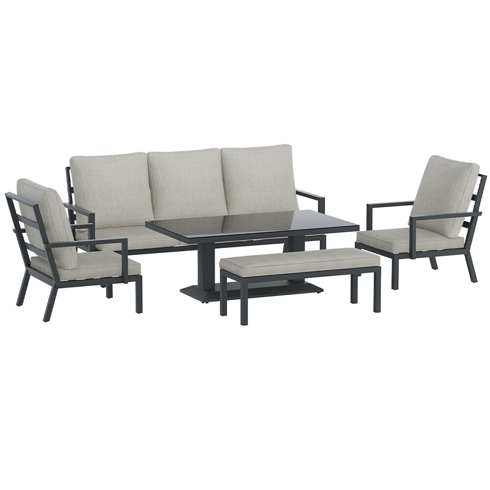 Gardeon 5-Piece Outdoor Furniture Setting Table Chair Set Aluminium Sofa 7-Seater Price