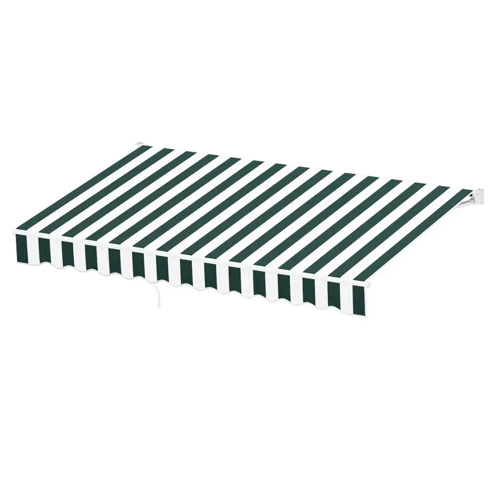 Retractable Folding Arm Awning Manual Sunshade 3Mx2.5M Green White Price