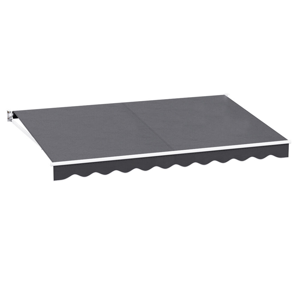 Retractable Folding Arm Awning Manual Sunshade 4Mx2.5M Grey Price