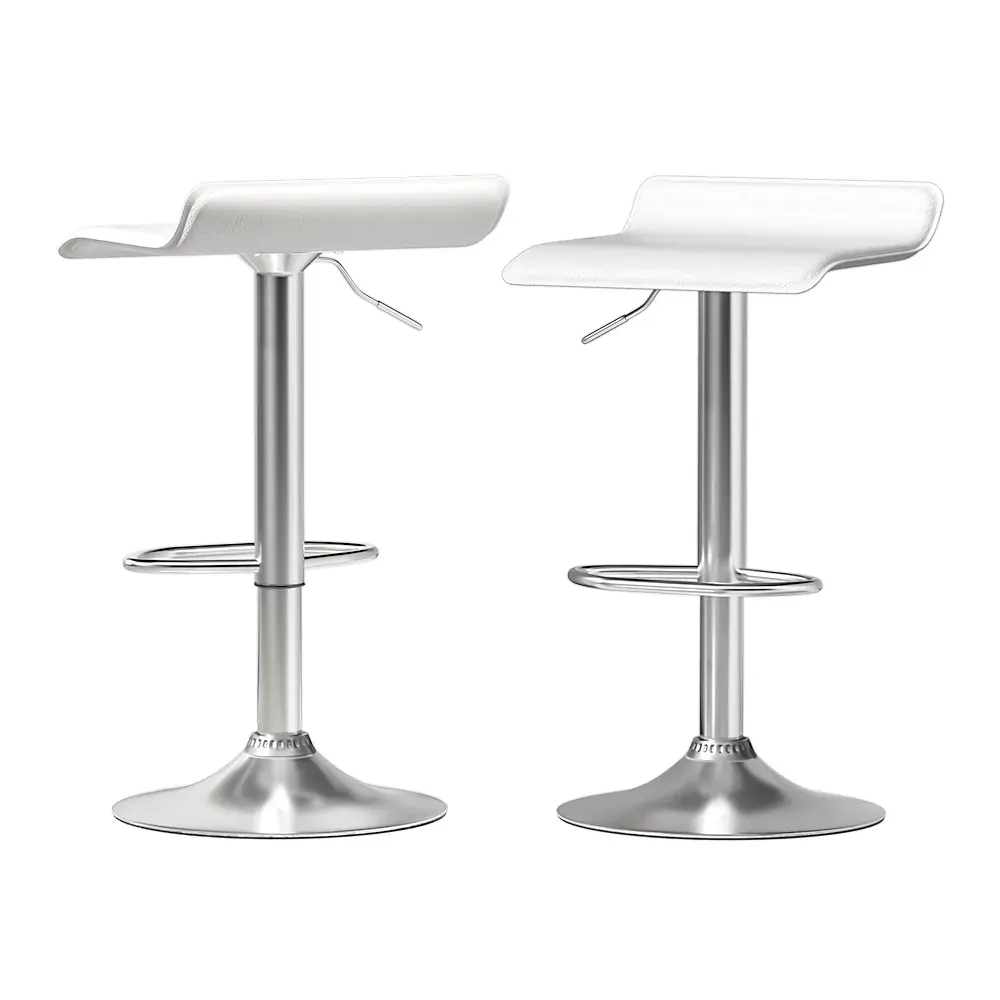 2x Bar Stools Faux Leather Chair White Price
