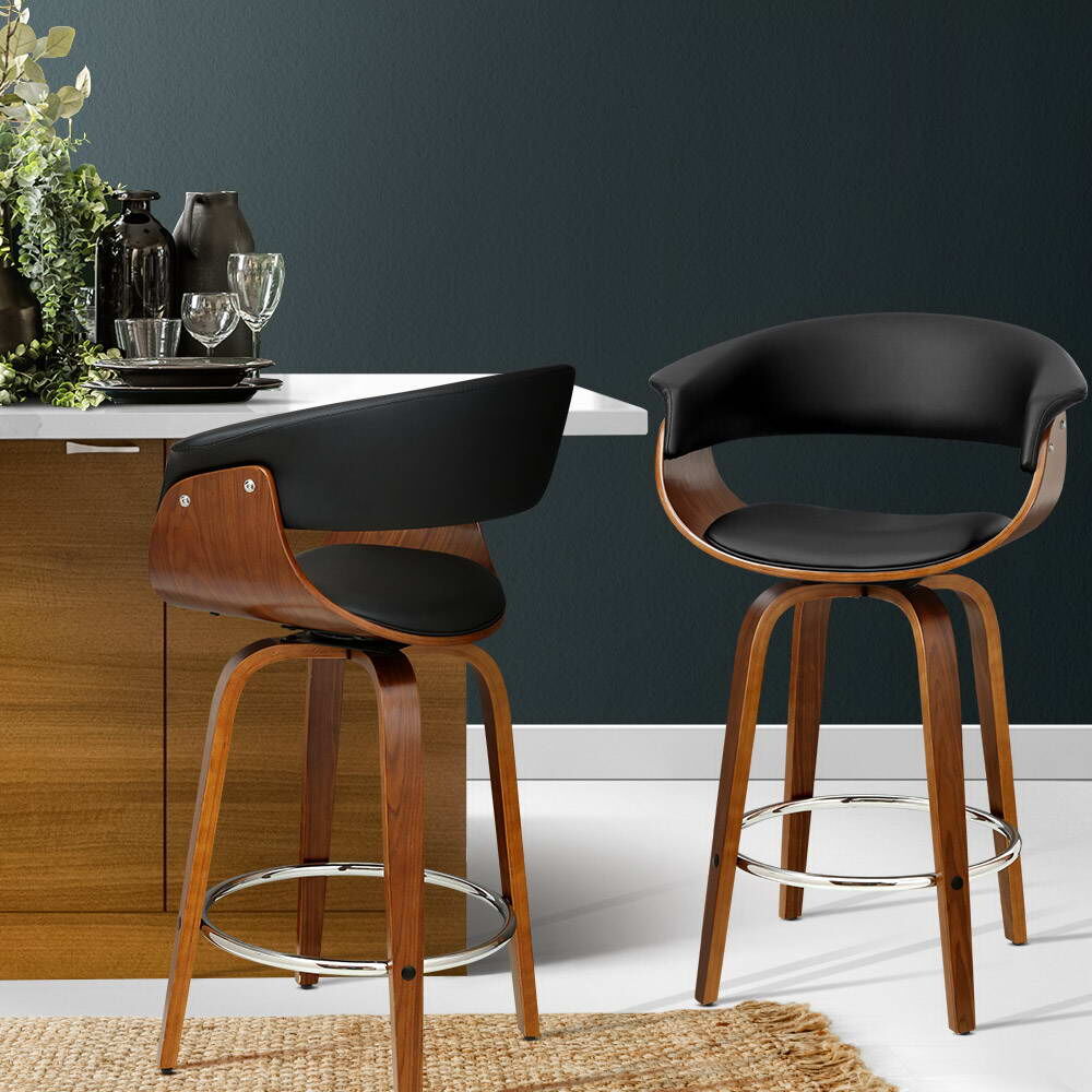 Artiss Bar Stools Swivel PU Seat Wooden Price