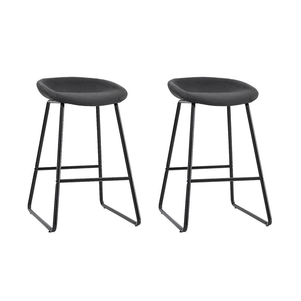 2x Bar Stools Kitchen Dining Chairs Counter Stool PU Leather Metal Price