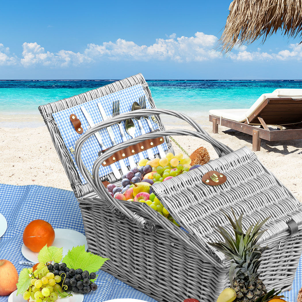 4 person picnic basket baskets set outdoor Price