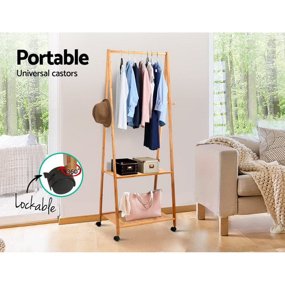 Artiss Clothes Rack Airer Coat Stand 165x59cm Wheels Price