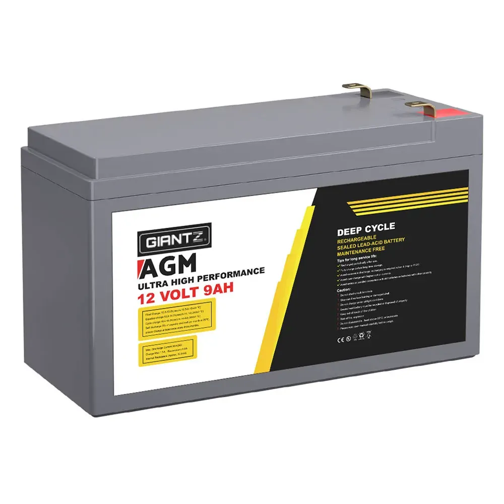 AGM Deep Cycle Battery 12V 9Ah Box Portable Solar Caravan Camping Price