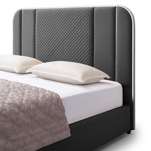 Halcyon Bed Frame King Black Pu Leather Price