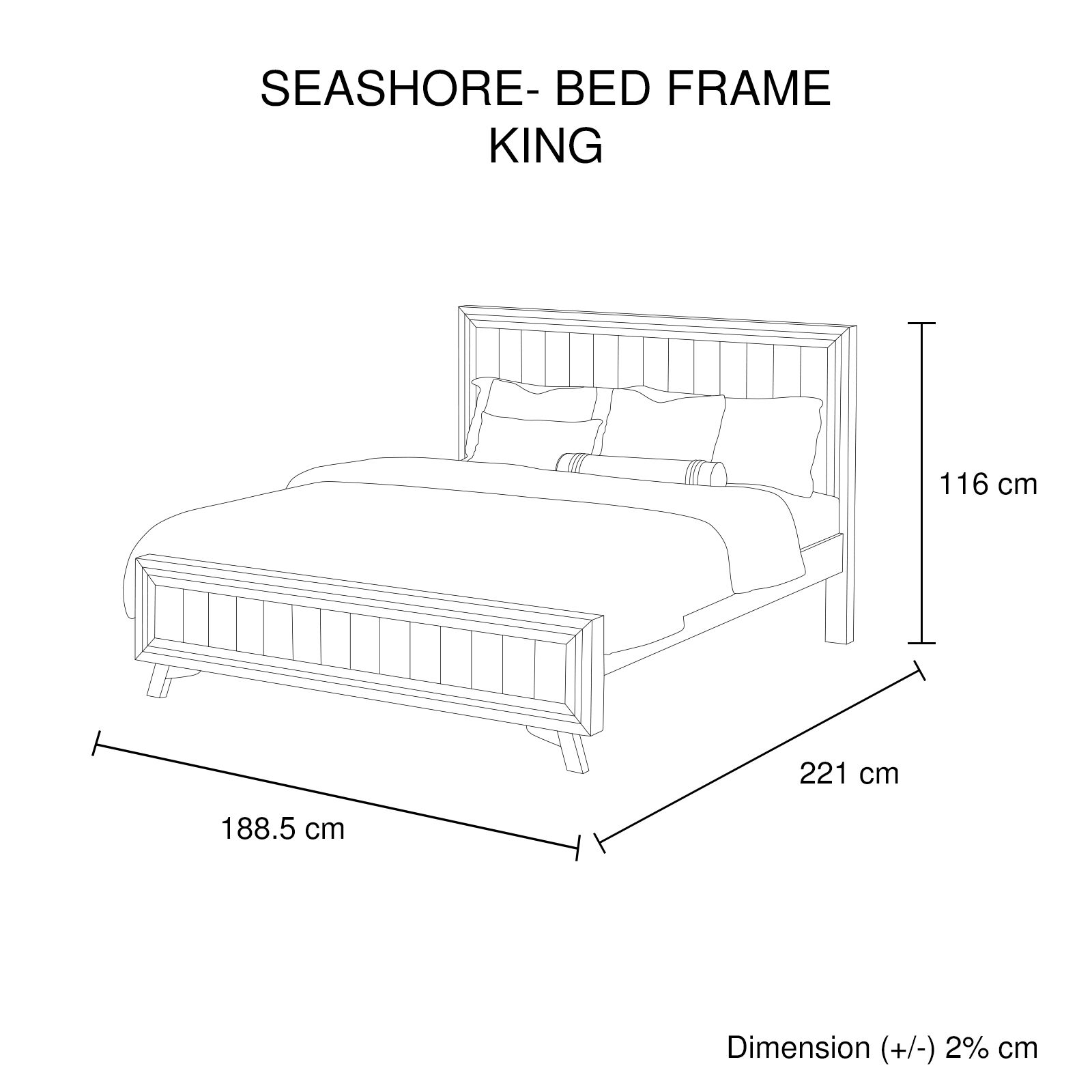 Seashore Bedframe King Size Silver Brush Price