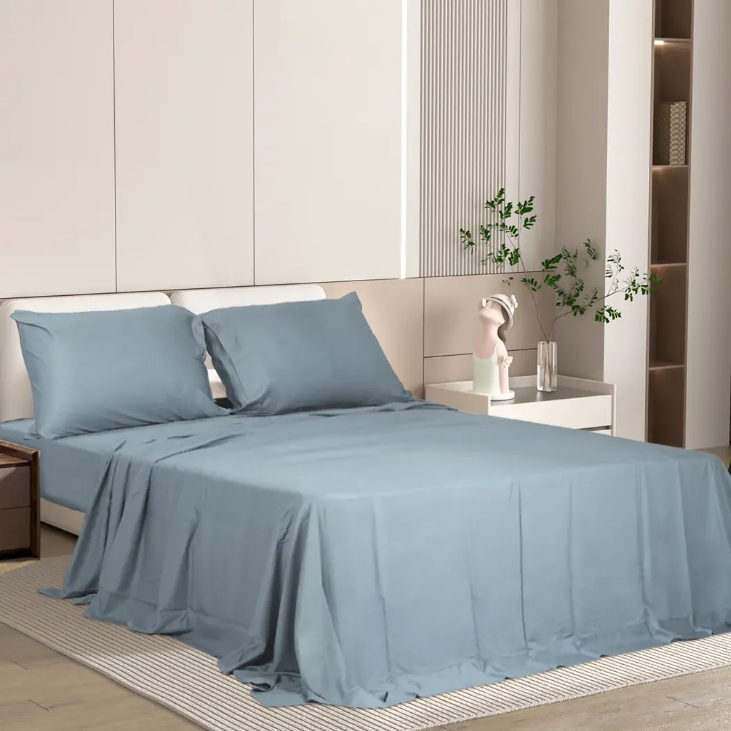 4pcs Double Size 100% Bamboo Bed Sheet Set in Grey Colour Price