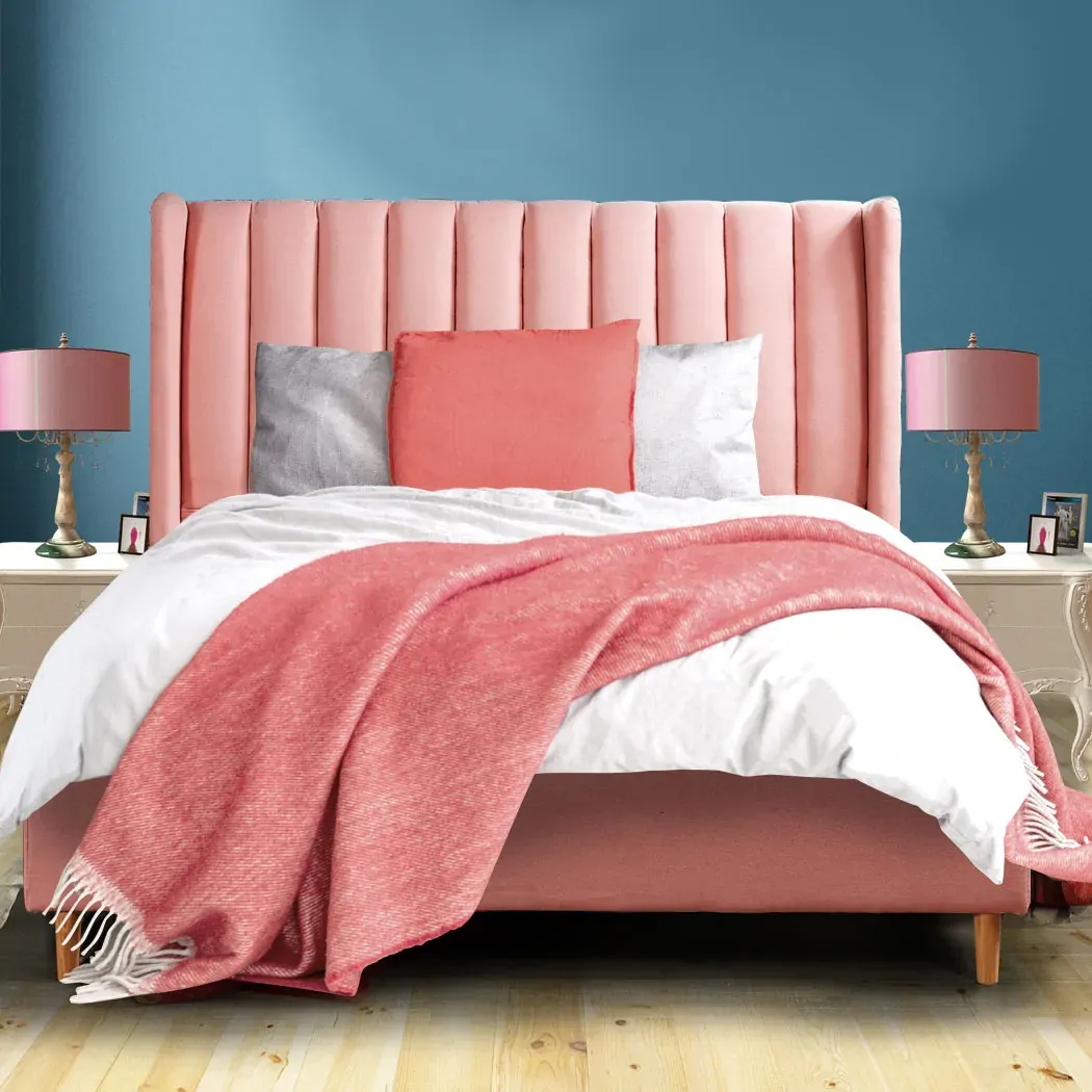bed frame queen size linen base Price