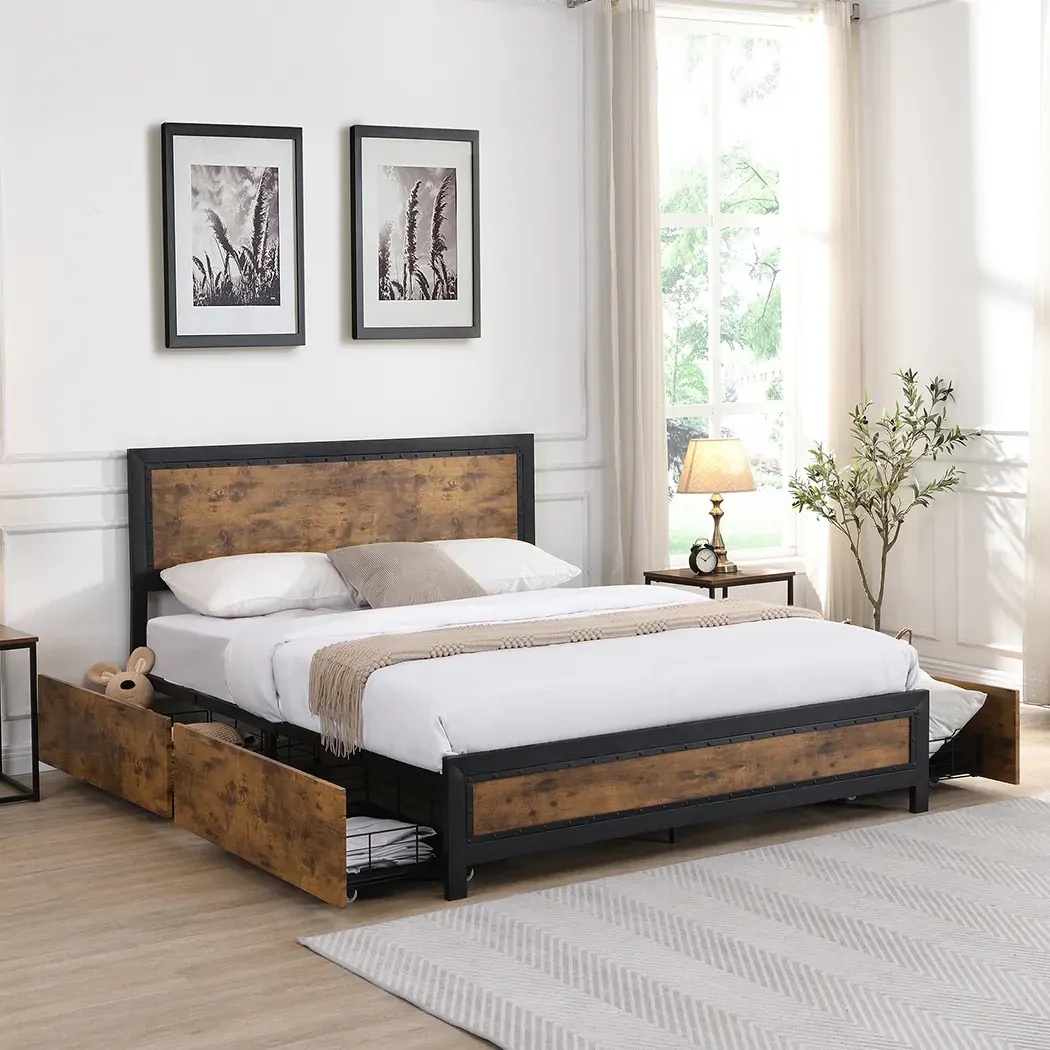 metal bed frame double mattress Price